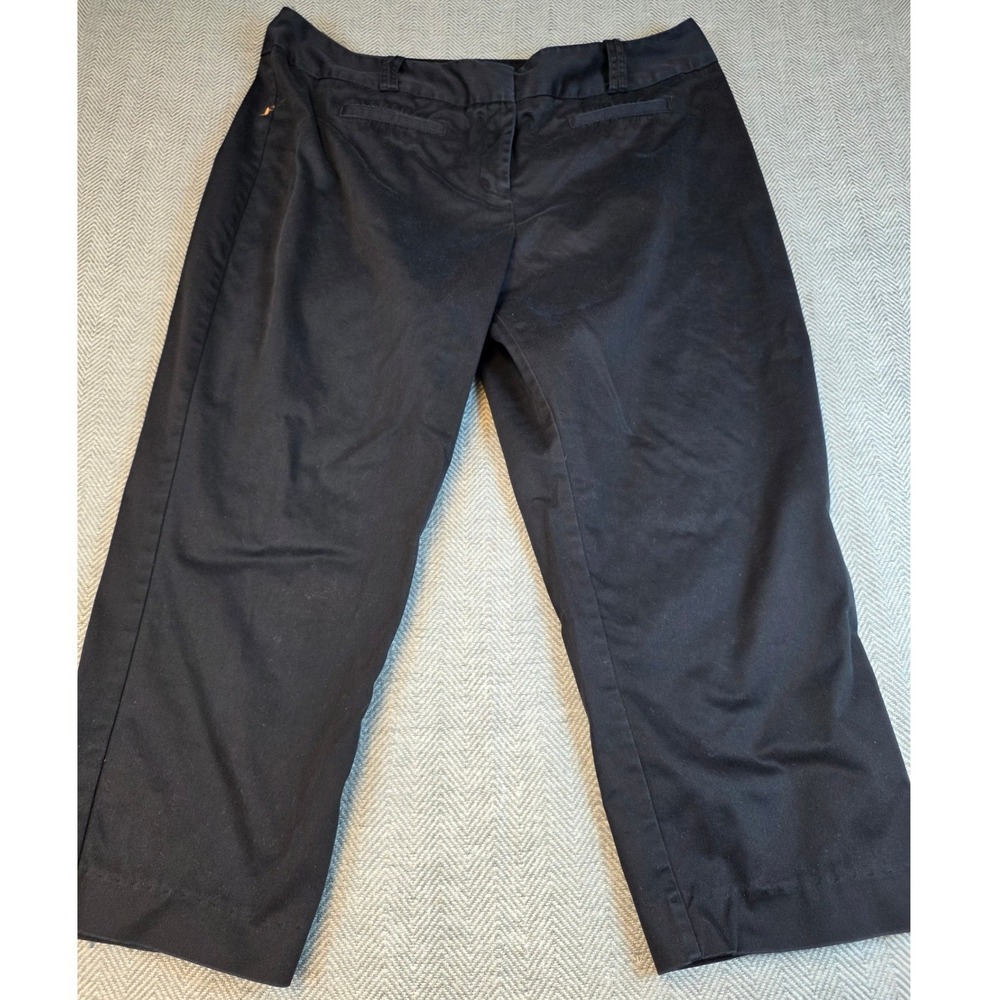 Worthington Woman Modern Fit Black Cropped Trousers Pants Size 18W